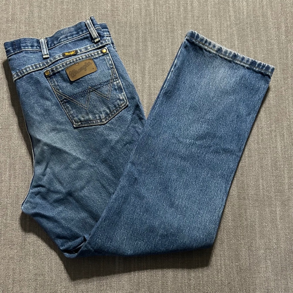 Wrangler George Strait Collection Mens Blue Denim Straight Leg Jeans 38x30 A001